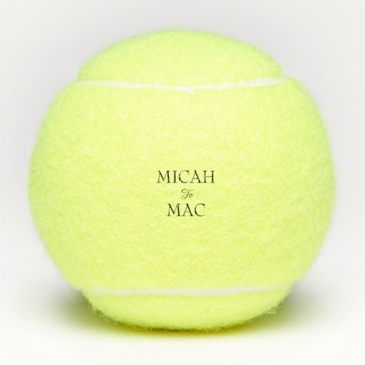 Trouwpaar namen & datum Tennisballen (Voorkant)