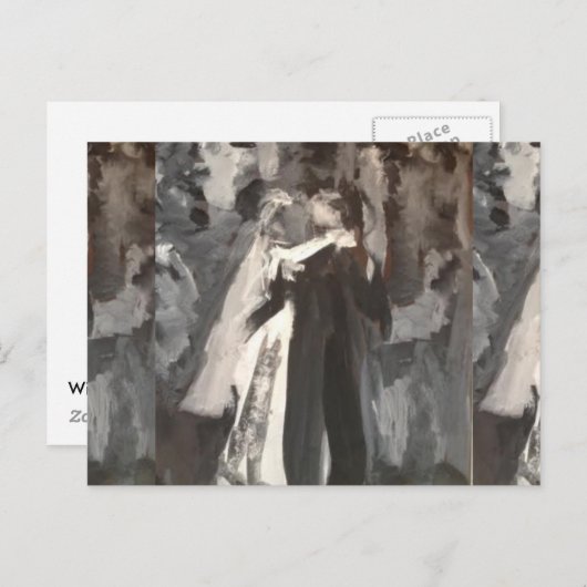 Trouwpaar Schilderen Trouwen Briefkaart (Voorkant / Achterkant)