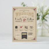 Trouwpaar Tijdlijn Eerste date om liefde uit te no Kaart (Staand voorkant)