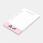 Trouwpaarden & koets roze en wit post-it® notes (Schuin)