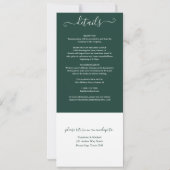 Trouwpakket Emerald Green Script All In One Kaart (Achterkant)
