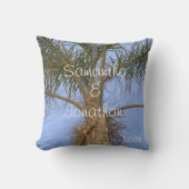 Trouwpalmboom blauwe lucht kussensloop kussen (Voorkant)