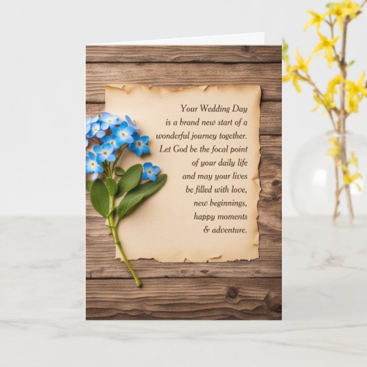 Trouwpapier en Vergeet-Me-Nots Kaart (Gele Bloem)