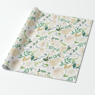 Trouwpapier Grote Bloemen Cadeaupapier