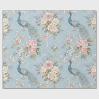 Trouwpapier met bloemen en pauwen cadeaupapier
