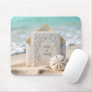 Trouwpapier met strand dollars muismat