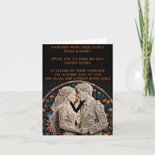 Trouwparen gepersonaliseerd  aankondiging (Voorkant)