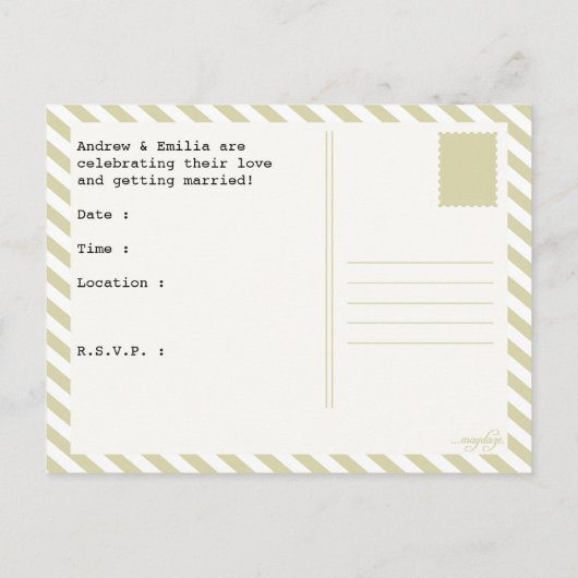 trouwpaspoort uitnodiging briefkaart (Achterkant)