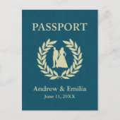 trouwpaspoort uitnodiging briefkaart (Voorkant)