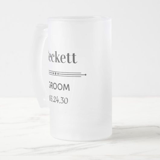 Trouwpersoon gepersonaliseerde matglazen bierpul matglas bierpul (Voorkant links)