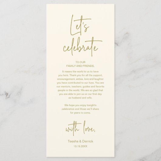 Trouwplaats Instelling Diner Party Dank u kaart (Voorkant)