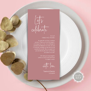 Trouwplaats Instelling Diner Party Dank u kaart