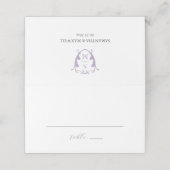 Trouwplaats kaarten Monogram Crest Lila (Buitenkant ongevouwen)