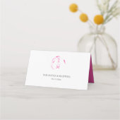 Trouwplaats kaarten Monogram Roze (Achterkant)