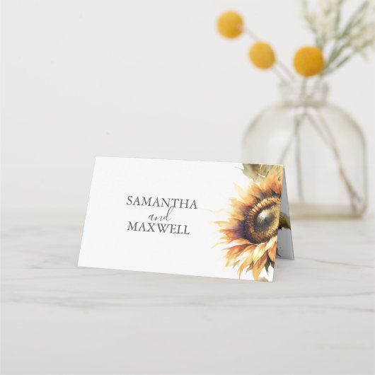 Trouwplaats Kaarten Rustieke Zonnebloemen (Voorkant)
