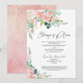 Trouwplannen Gewijzigd Roze Bloemmotief Kaart (Voorkant / Achterkant)