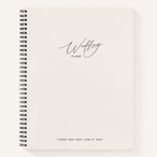 Trouwplannen notitieboek van witte linnen