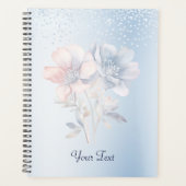 Trouwplanner Blauwe Roze Bloemen Planner (Voorkant)