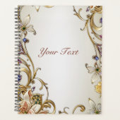 Trouwplanner met witte gouden bloem planner (Voorkant)