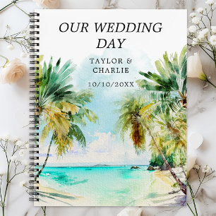 Trouwplanner voor tropische strandbestemming notitieboek