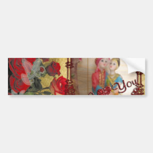 Trouwpop Portret Grafische kunst Print Bumpersticker
