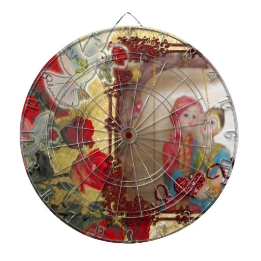 Trouwpop Portret Grafische kunst Print Dartbord (Voorkant)