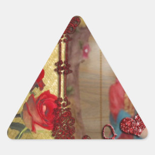 Trouwpop Portret Grafische kunst Print Driehoek Sticker