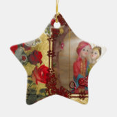 Trouwpop Portret Grafische kunst Print Keramisch Ornament (Voorkant)