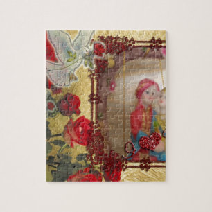 Trouwpop Portret Grafische kunst Print Legpuzzel