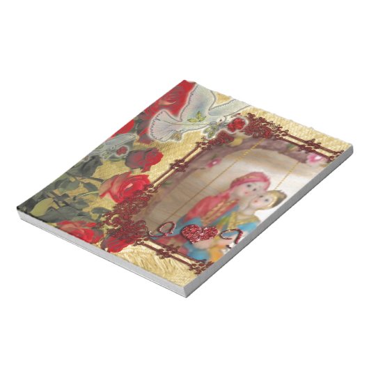 Trouwpop Portret Grafische kunst Print Notitieblok (Gedraaid)