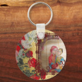 Trouwpop Portret Grafische kunst Print Sleutelhanger (Voorkant)