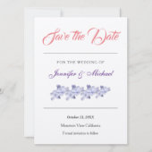 Trouwprofessioneel bloemig champagne schittering save the date (Voorkant)