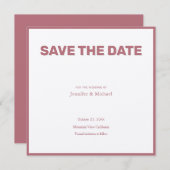 Trouwprofessioneel Minimalistische Roze Goud Kleur Save The Date (Voorkant / Achterkant)