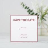Trouwprofessioneel Minimalistische Roze Goud Kleur Save The Date (Staand voorkant)