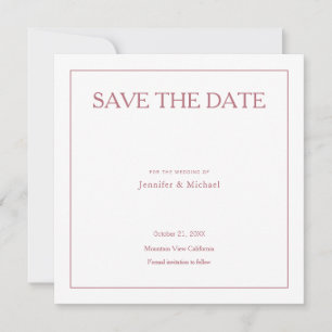 Trouwprofessioneel Minimalistische Roze Goudkleur Save The Date