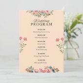 Trouwprogramma – Aquarel Bloemige Beige Ontwerp Programma (Staand voorkant)
