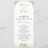 Trouwprogramma bloemenblush en goud elegant programma (Voorkant)