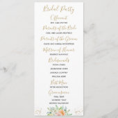 Trouwprogramma bloemenblush en goud elegant programma (Achterkant)