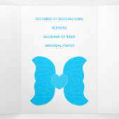 Trouwprogramma Blue Angel Wings Heart Design Drieluik Programma (Binnenkant midden)