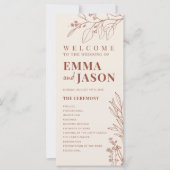 Trouwprogramma Boho Ceremony programma Floral (Voorkant)