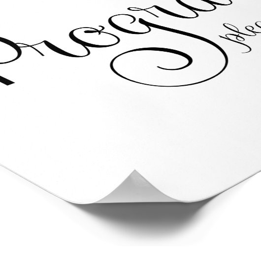 Trouwprogramma bord poster (Hoek)