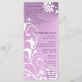 Trouwprogramma - Classy Paarse Satin Ribbon Programma (Achterkant)