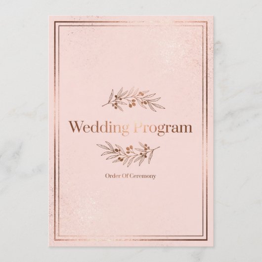 Trouwprogramma Cover Roze Goud Kleur Programma (Voorkant)