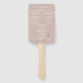 Trouwprogramma Custom Blush Roos Handwaaier (Achterkant)