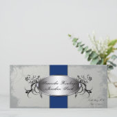 Trouwprogramma Elegant Grey Royal Bloemen Programma (Staand voorkant)