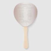 Trouwprogramma Elegante moderne Blush Pearl Stripe Handwaaier (Achterkant)