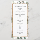 Trouwprogramma elegante waterverf groen bladgoud programma (Achterkant)