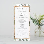 Trouwprogramma elegante waterverf groen bladgoud programma (Staand voorkant)