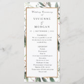 Trouwprogramma elegante waterverf groen bladgoud programma (Voorkant)