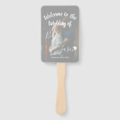 Trouwprogramma Faux Vellum Elegante Trouwdag Handwaaier (Voorkant)